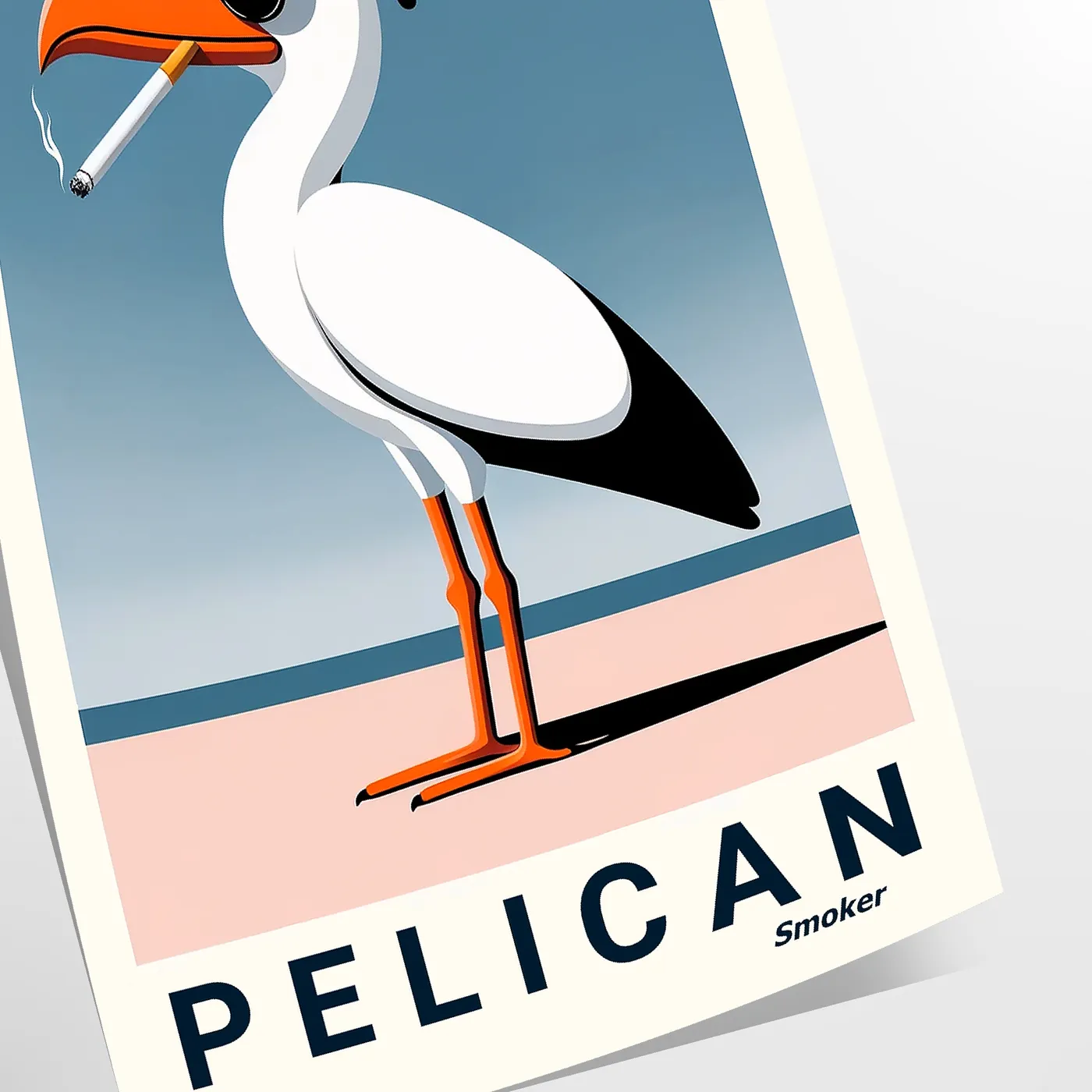 space vibrant pelican poster stunning shades orange white wall art thoughtful gift unique addition collection unframed options artwork decor