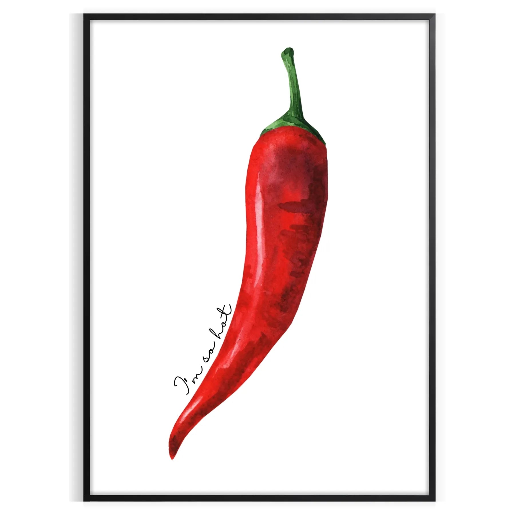space vibrant Pepper 2 Kitchen poster bold green red hues wall art unique gift eye print flavor character decor sizes A4 cm A0