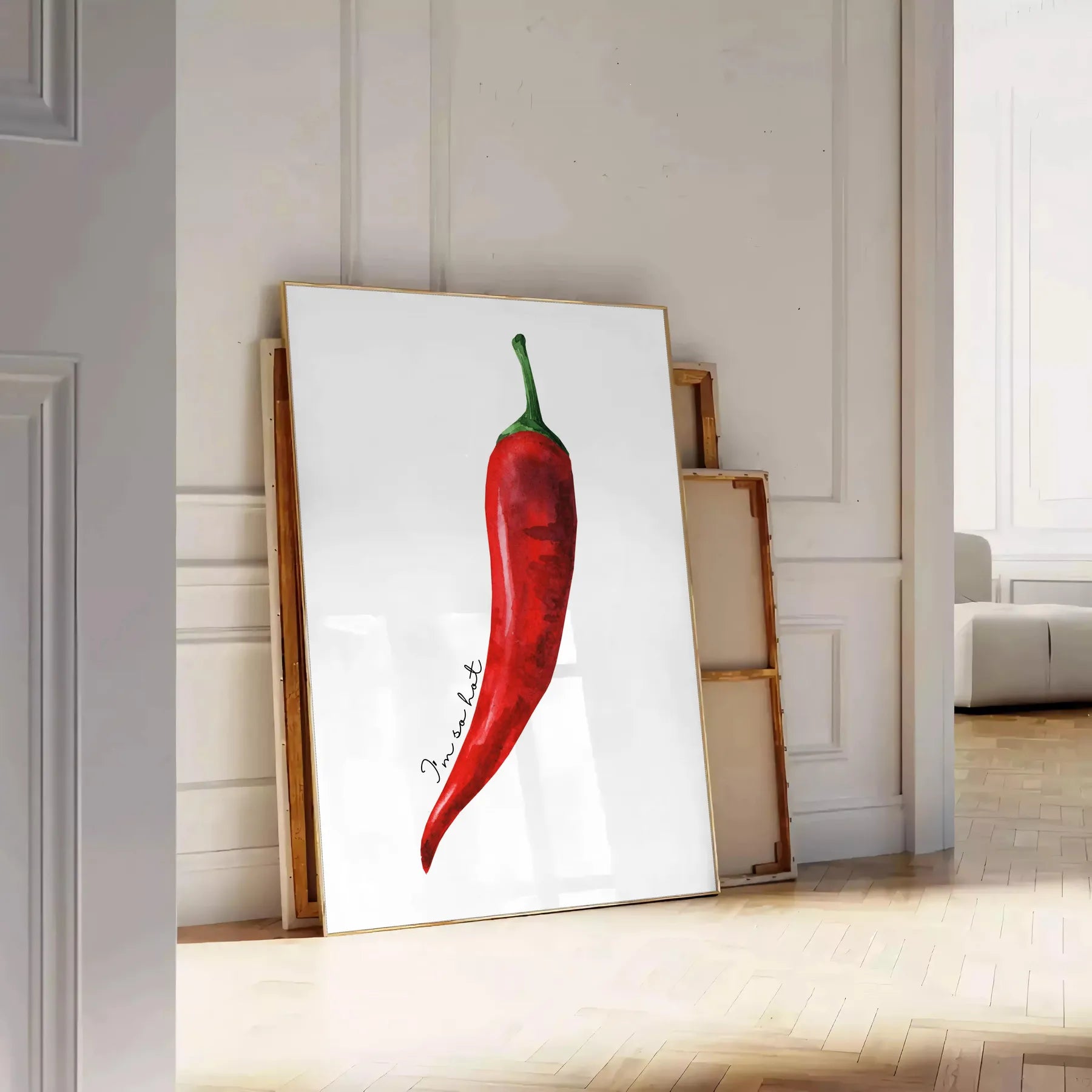 space vibrant Pepper 2 Kitchen poster bold green red hues wall art unique gift eye print flavor character decor sizes A4 cm A0