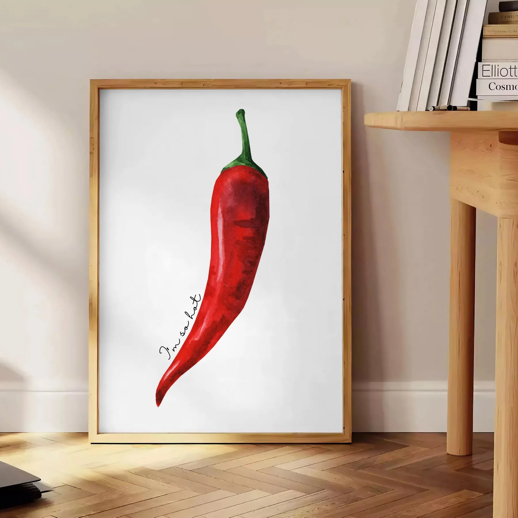 space vibrant Pepper 2 Kitchen poster bold green red hues wall art unique gift eye print flavor character decor sizes A4 cm A0