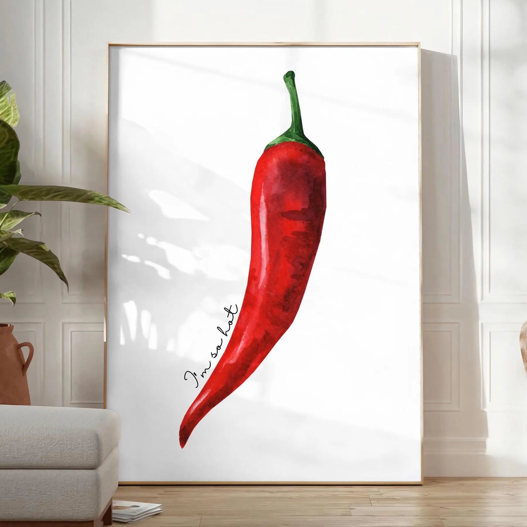 space vibrant Pepper 2 Kitchen poster bold green red hues wall art unique gift eye print flavor character decor sizes A4 cm A0