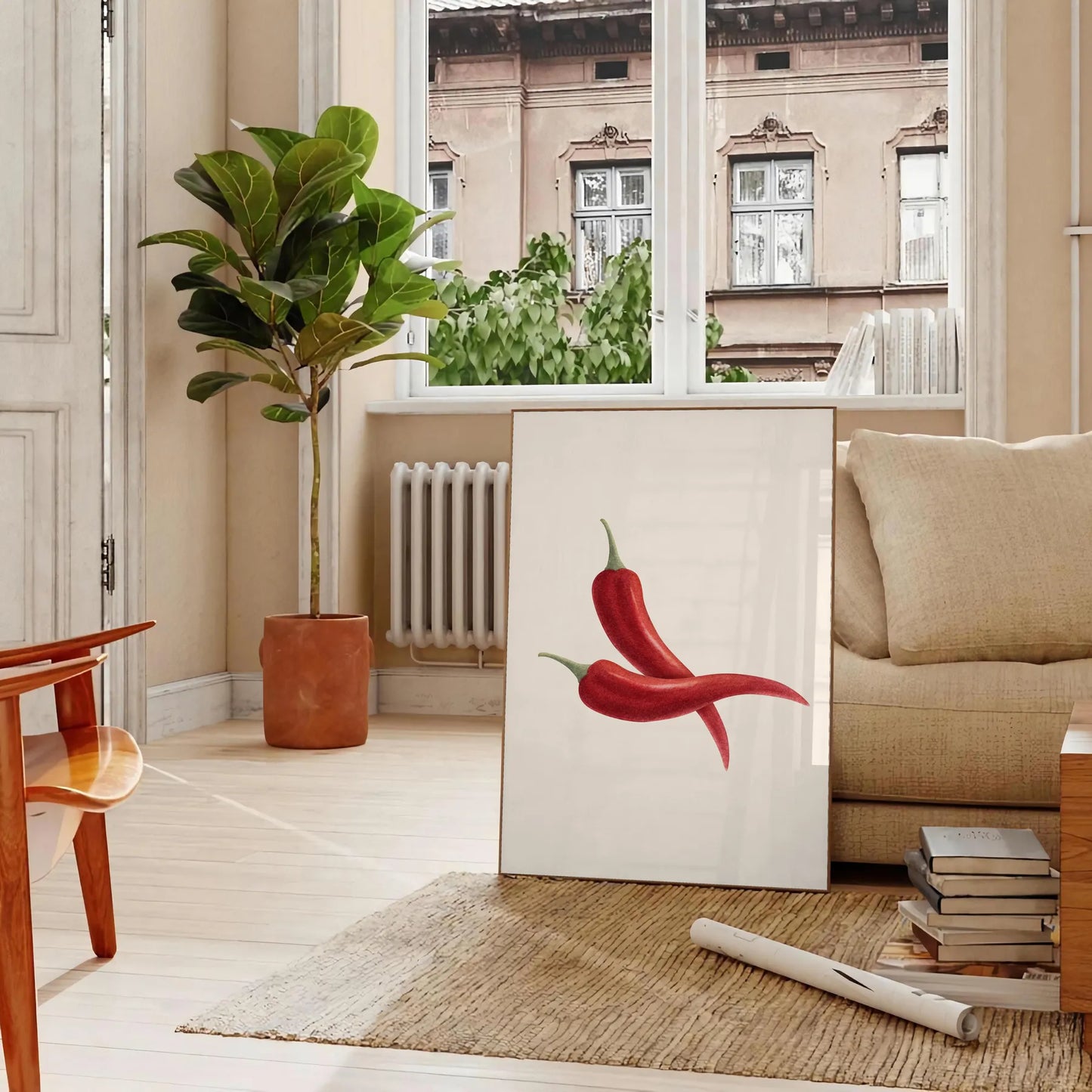 kitchen decor Pepper 3 Poster modern blend gray red hues spice wall art collection vibrant print excellent gift various sizes A4 cm A0