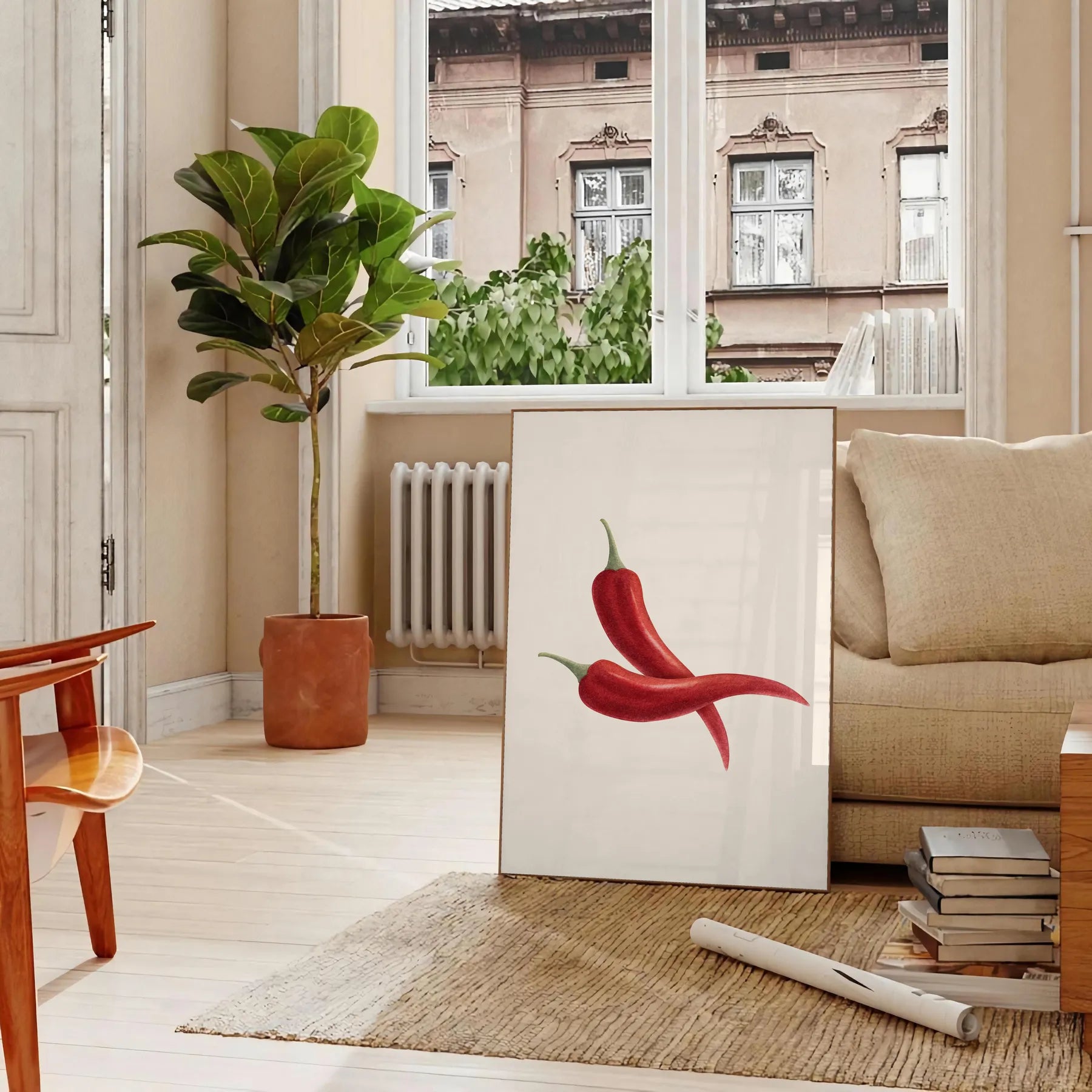 kitchen decor Pepper 3 Poster modern blend gray red hues spice wall art collection vibrant print excellent gift various sizes A4 cm A0