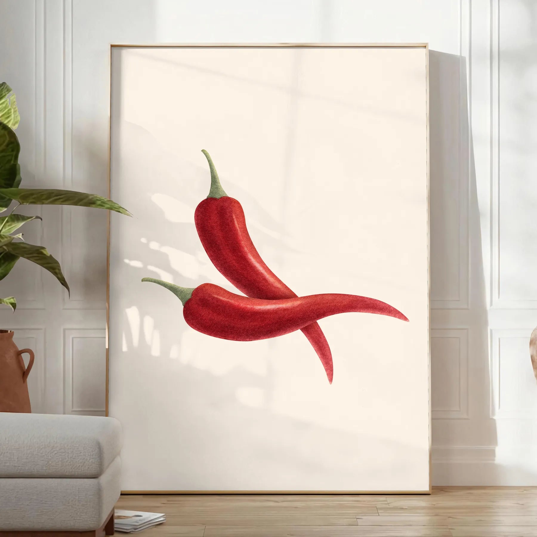 kitchen decor Pepper 3 Poster modern blend gray red hues spice wall art collection vibrant print excellent gift various sizes A4 cm A0