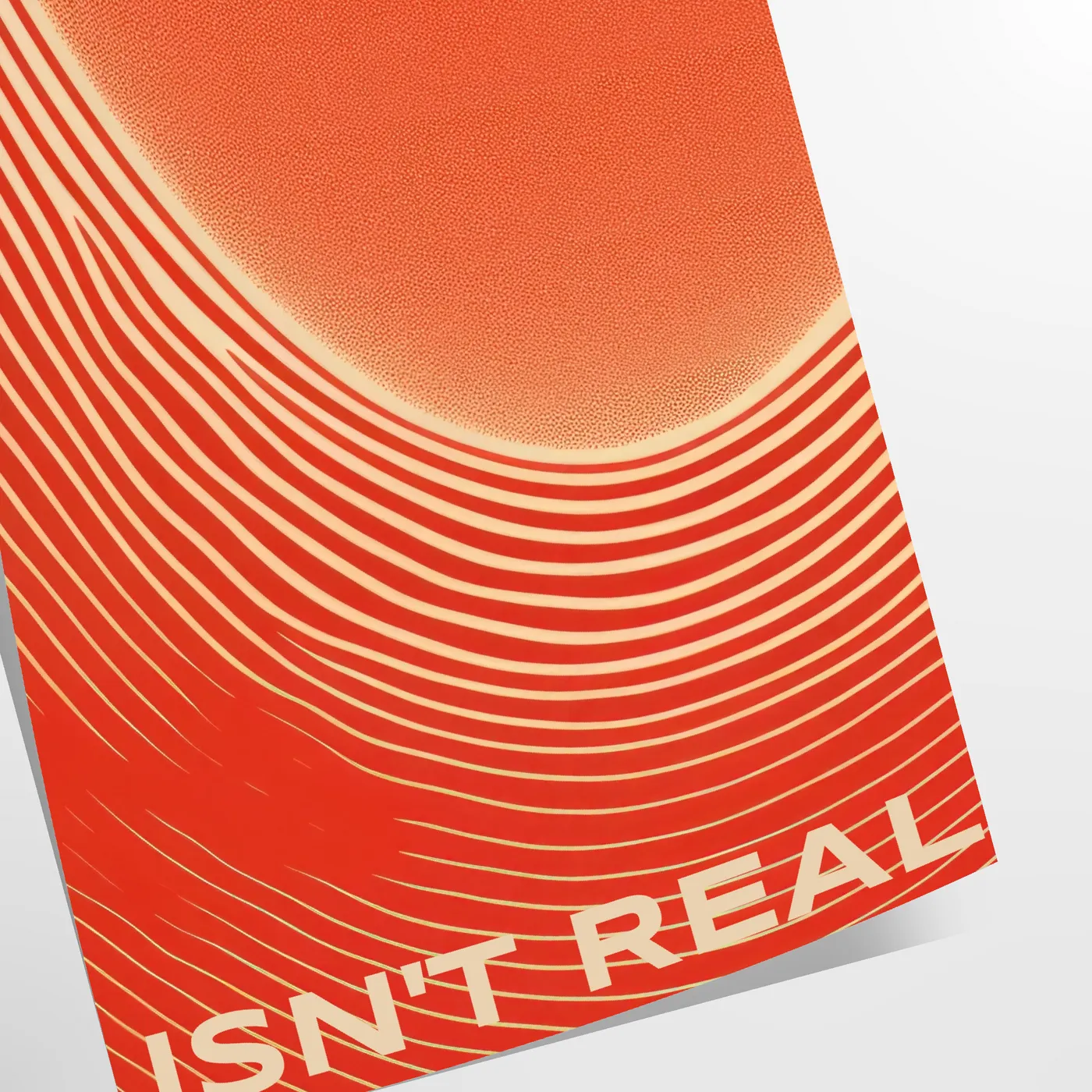 space vibrant Perfect Is Real motivational poster dynamic orange red hues stunning wall art authenticity determination ideal gift occasion standalone print