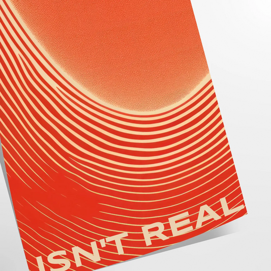 space vibrant Perfect Is Real motivational poster dynamic orange red hues stunning wall art authenticity determination ideal gift occasion standalone print