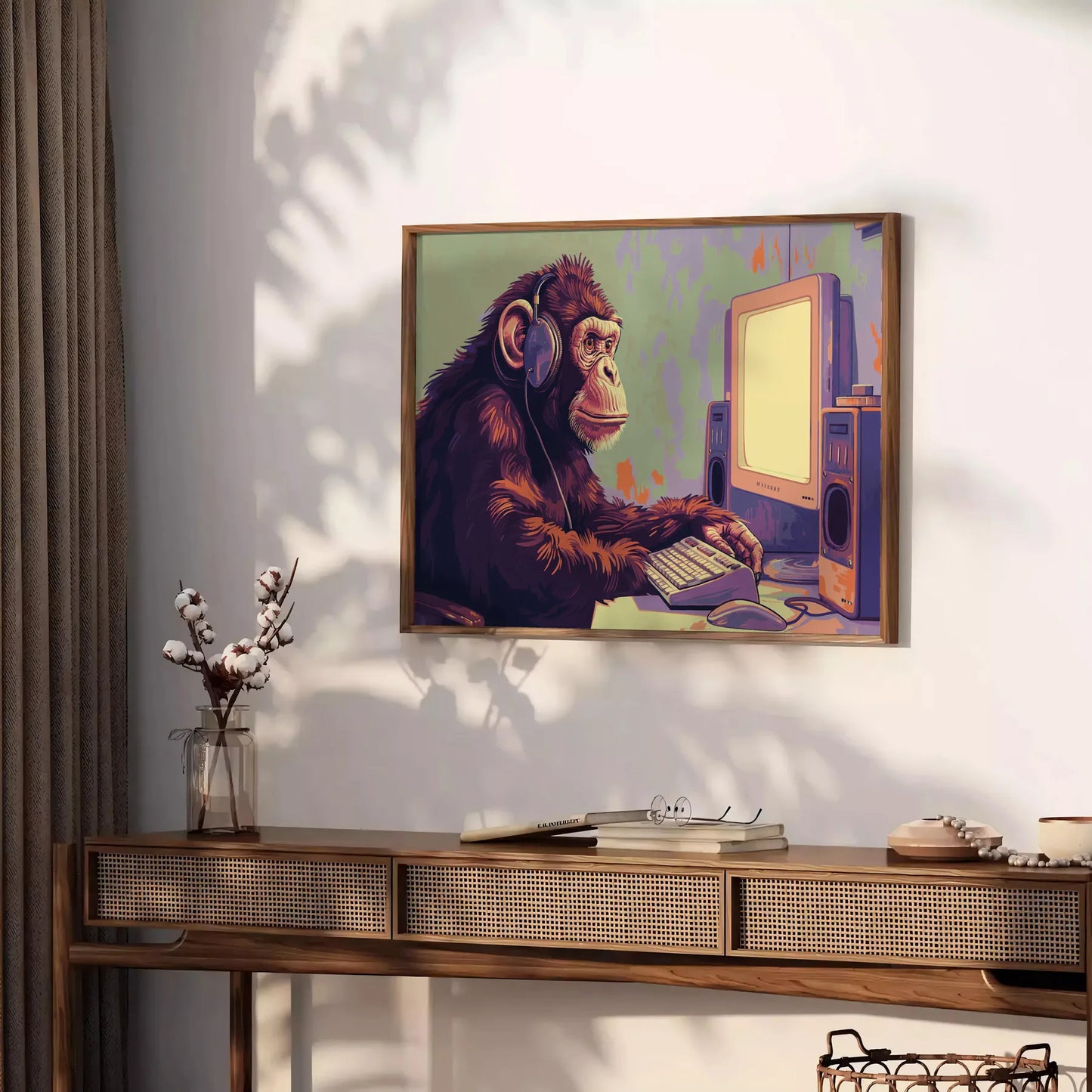 space vibrant pixel art poster black green hues wall unique gift artwork retro charm decor stunning print