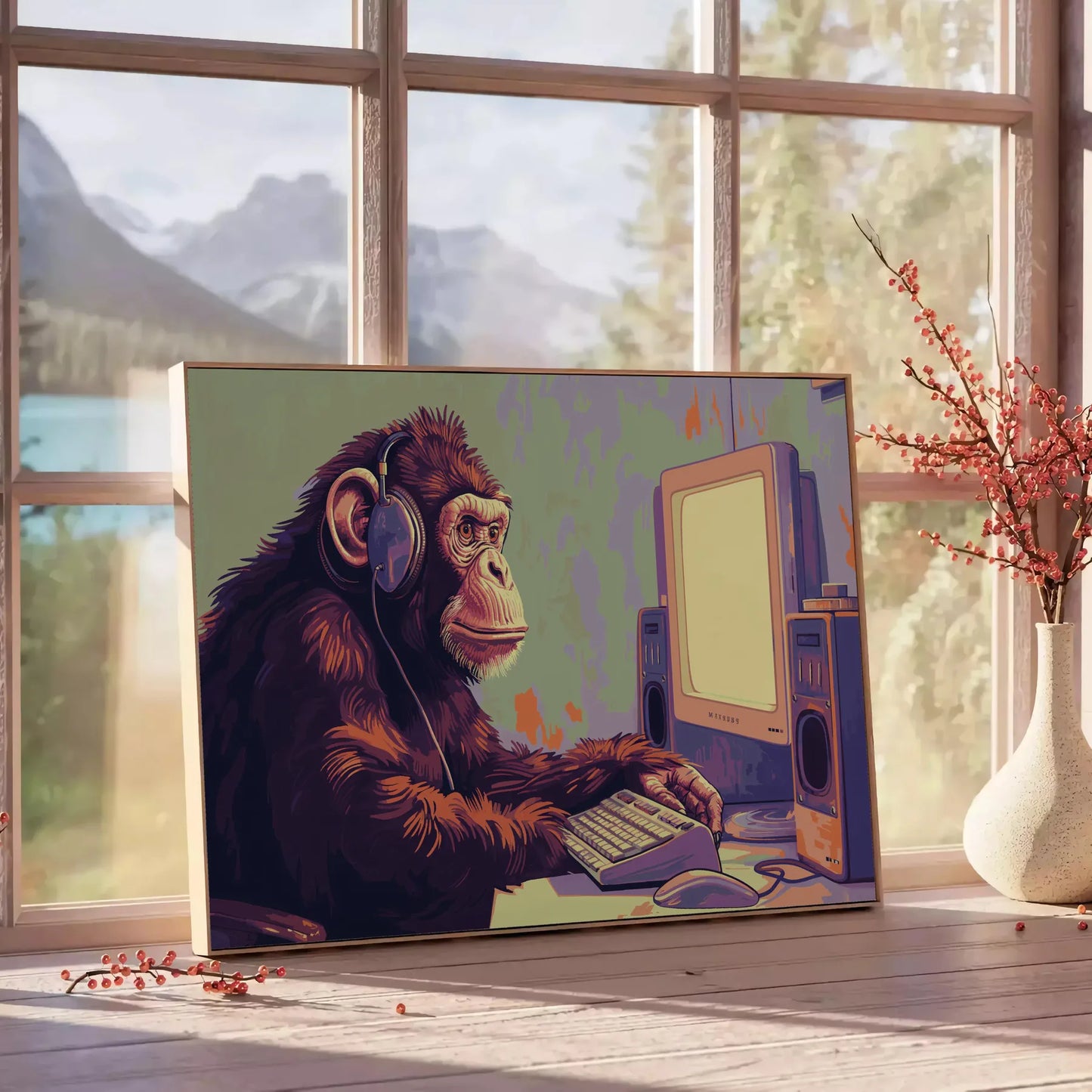 space vibrant pixel art poster black green hues wall unique gift artwork retro charm decor stunning print