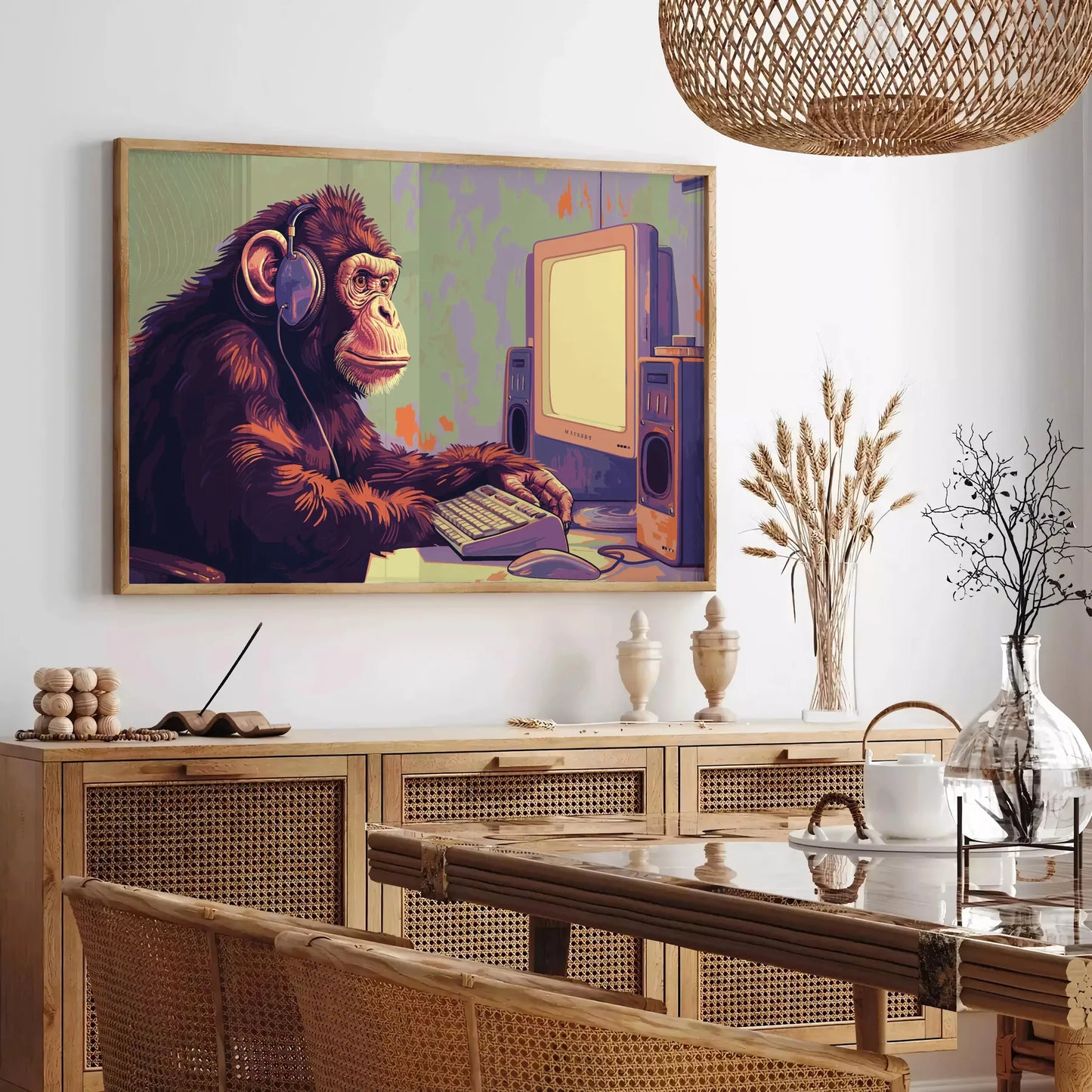 space vibrant pixel art poster black green hues wall unique gift artwork retro charm decor stunning print