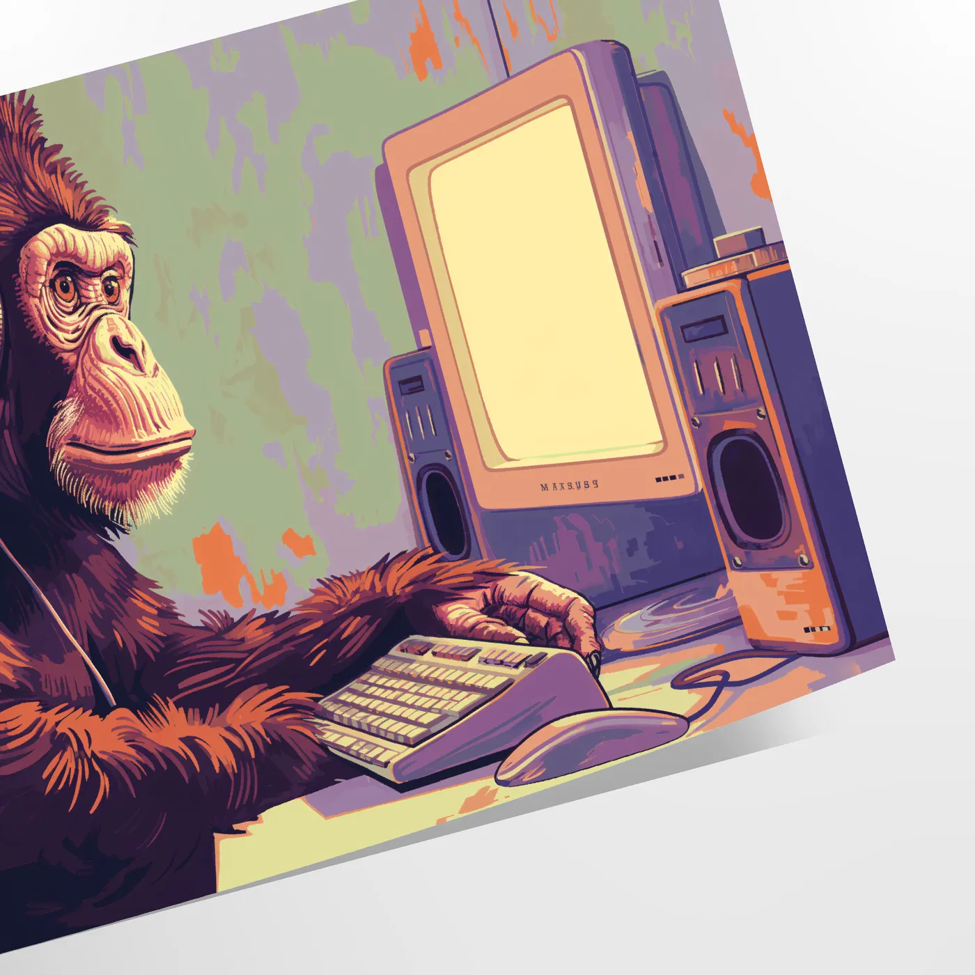 space vibrant pixel art poster black green hues wall unique gift artwork retro charm decor stunning print