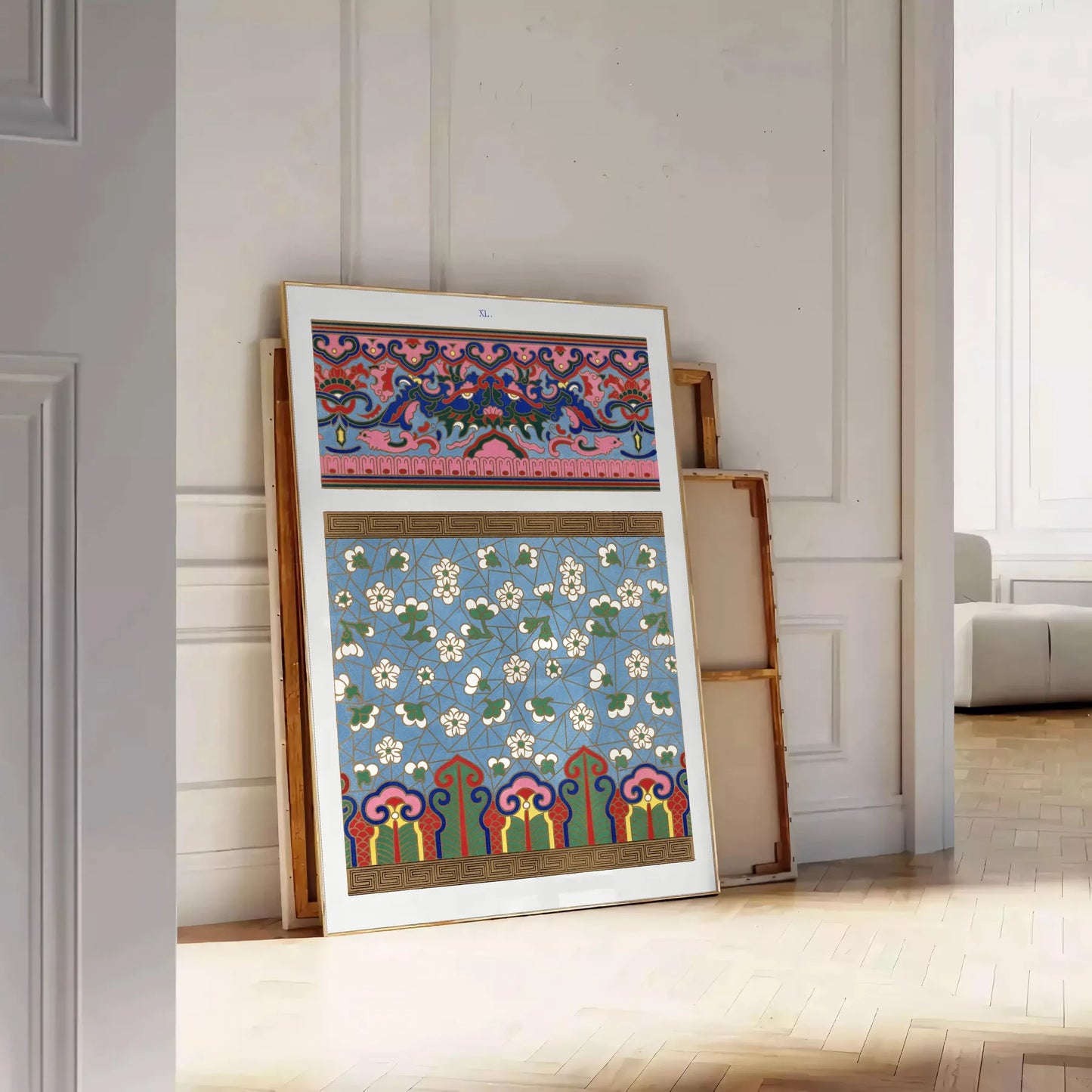 space plant poster gray blue hues wall art exquisite print touch nature elegance room thoughtful gift size A4 cm A0