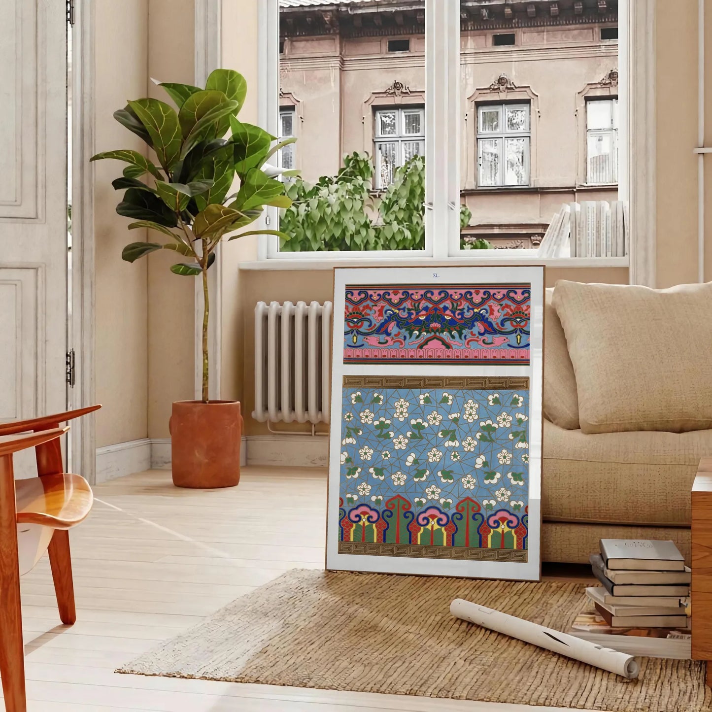 space plant poster gray blue hues wall art exquisite print touch nature elegance room thoughtful gift size A4 cm A0