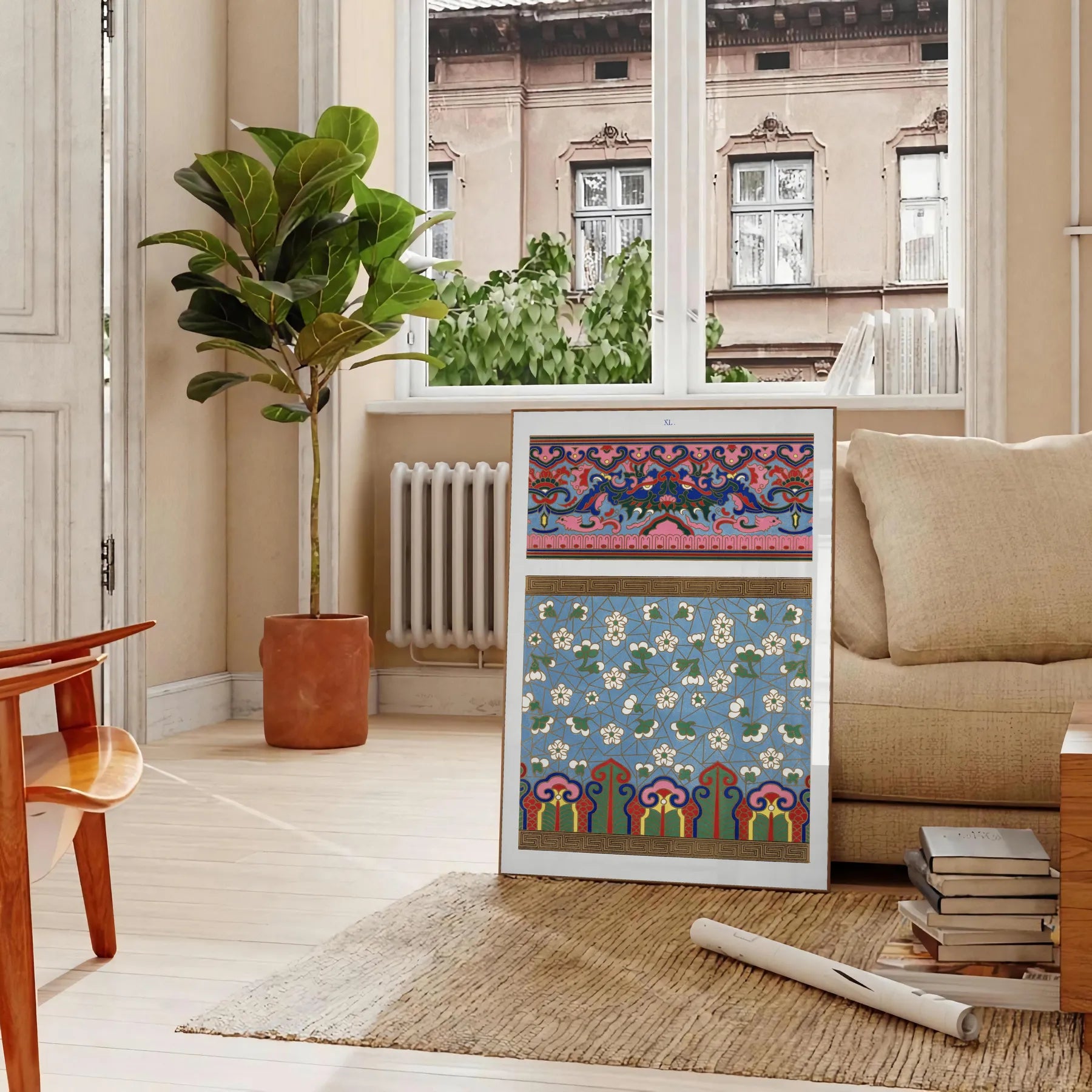 space plant poster gray blue hues wall art exquisite print touch nature elegance room thoughtful gift size A4 cm A0