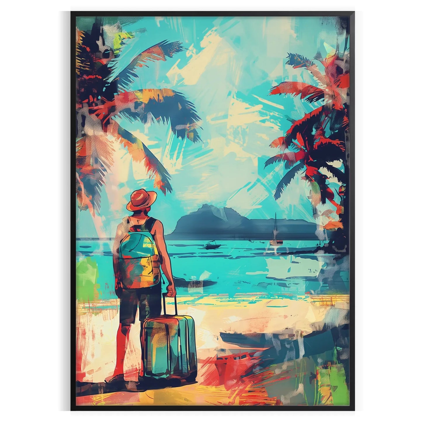 space vibrant Pop Art poster dynamic green blue hues wall unique gift print splash creativity room various sizes A4 cm A0