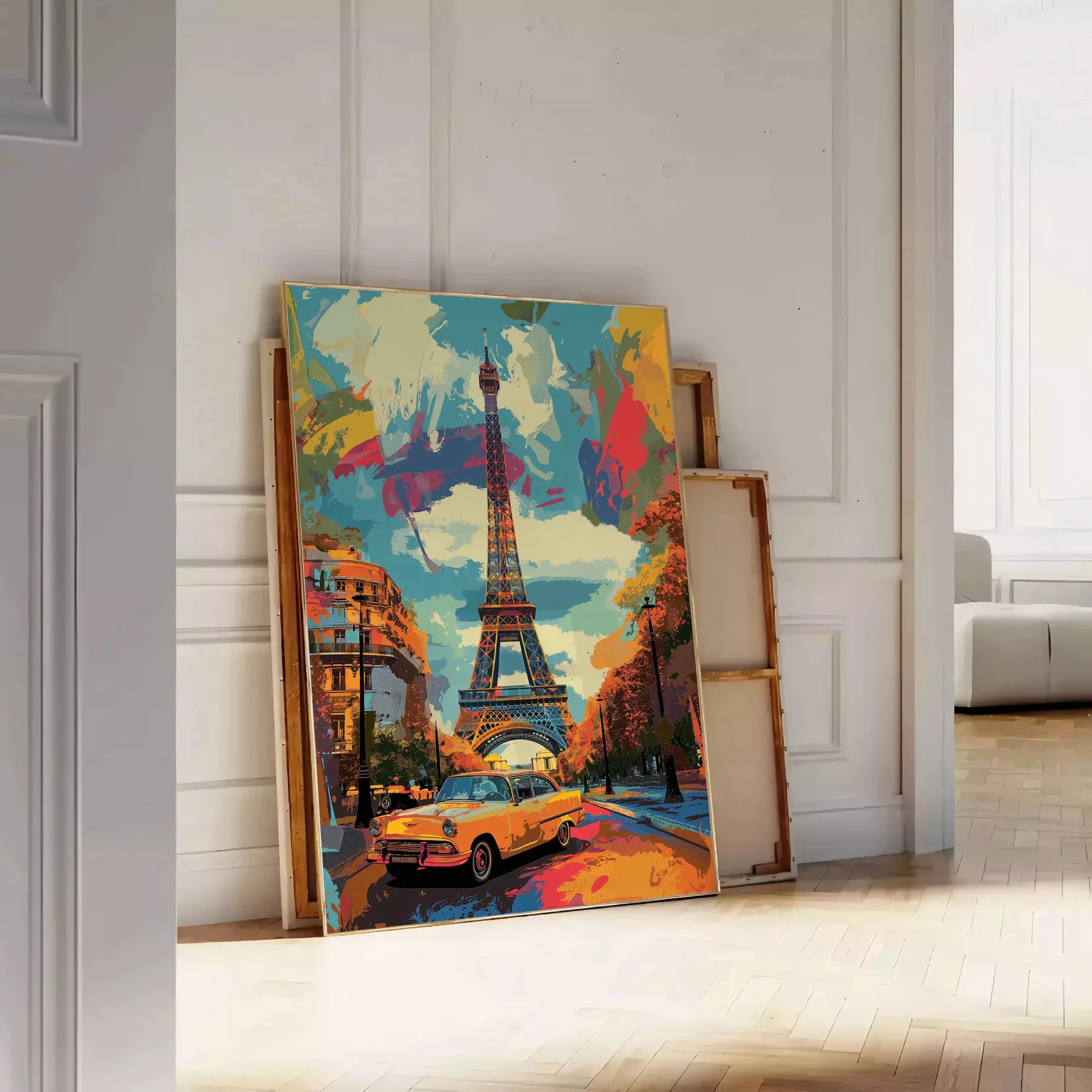 space vibrant pop art poster bold green yellow hues retro flair decor wall print excellent gift lovers various sizes A4 cm A0