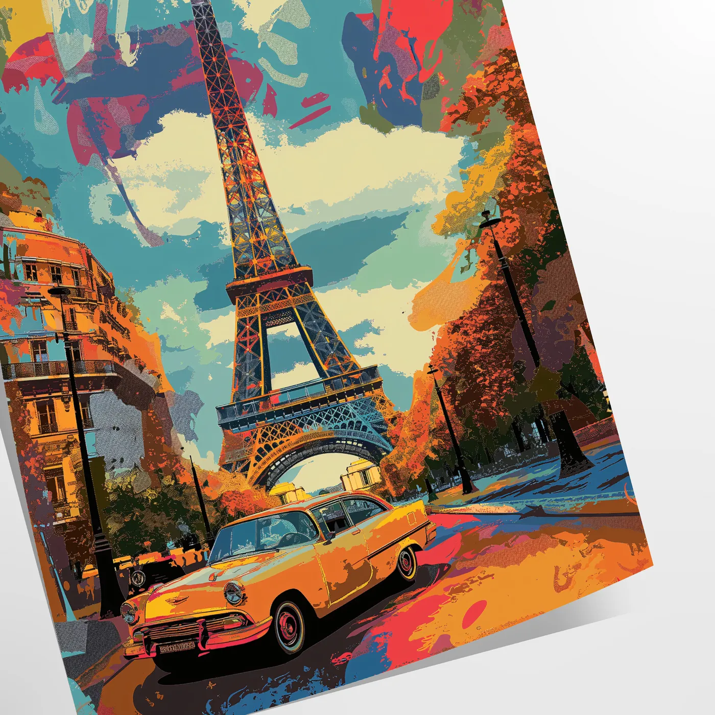 space vibrant pop art poster bold green yellow hues retro flair decor wall print excellent gift lovers various sizes A4 cm A0