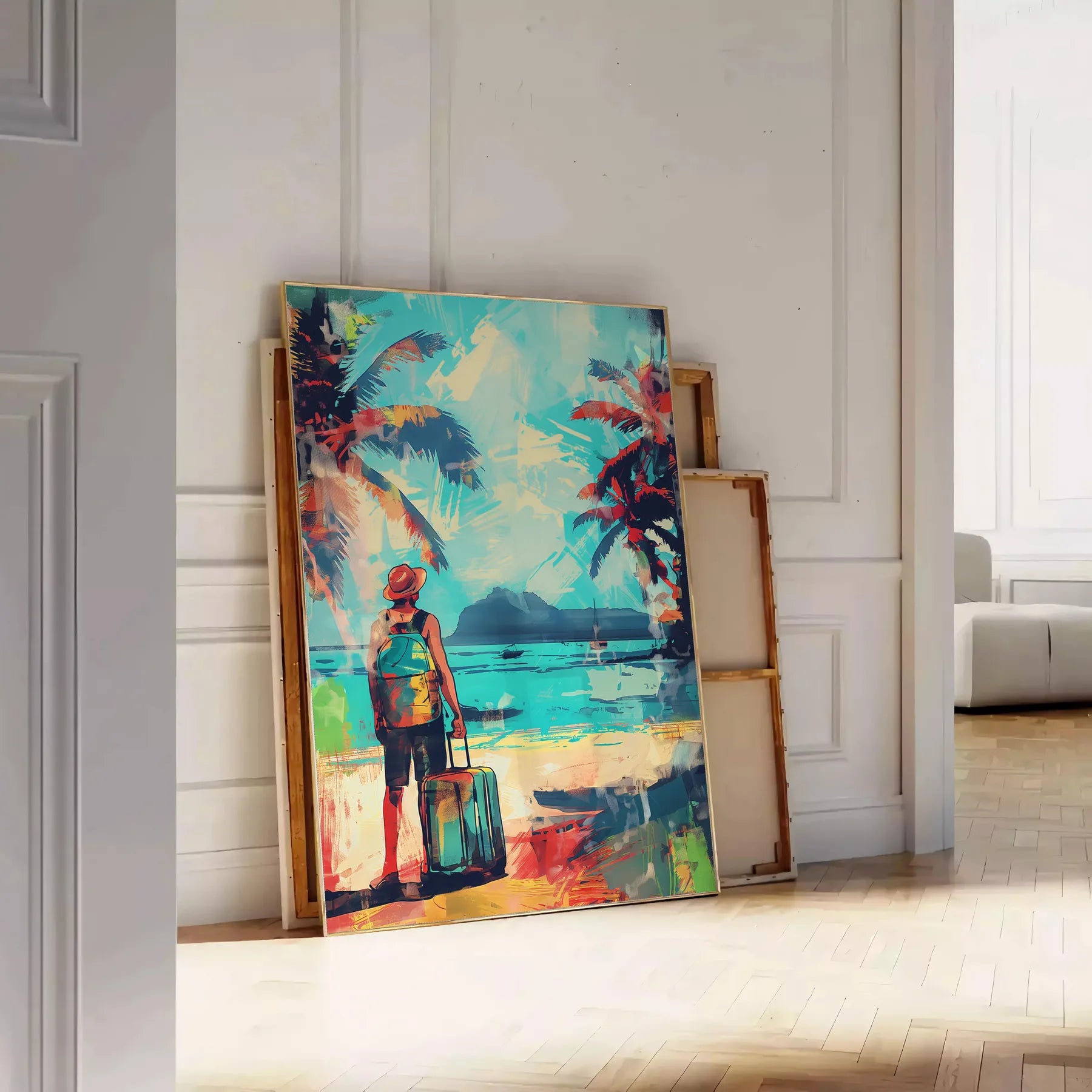 space vibrant Pop Art poster dynamic green blue hues wall unique gift print splash creativity room various sizes A4 cm A0