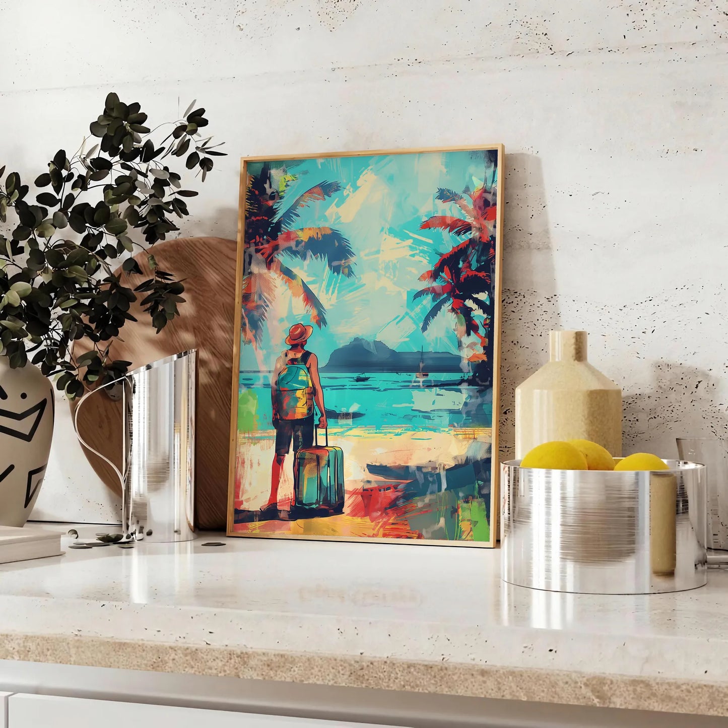 space vibrant Pop Art poster dynamic green blue hues wall unique gift print splash creativity room various sizes A4 cm A0