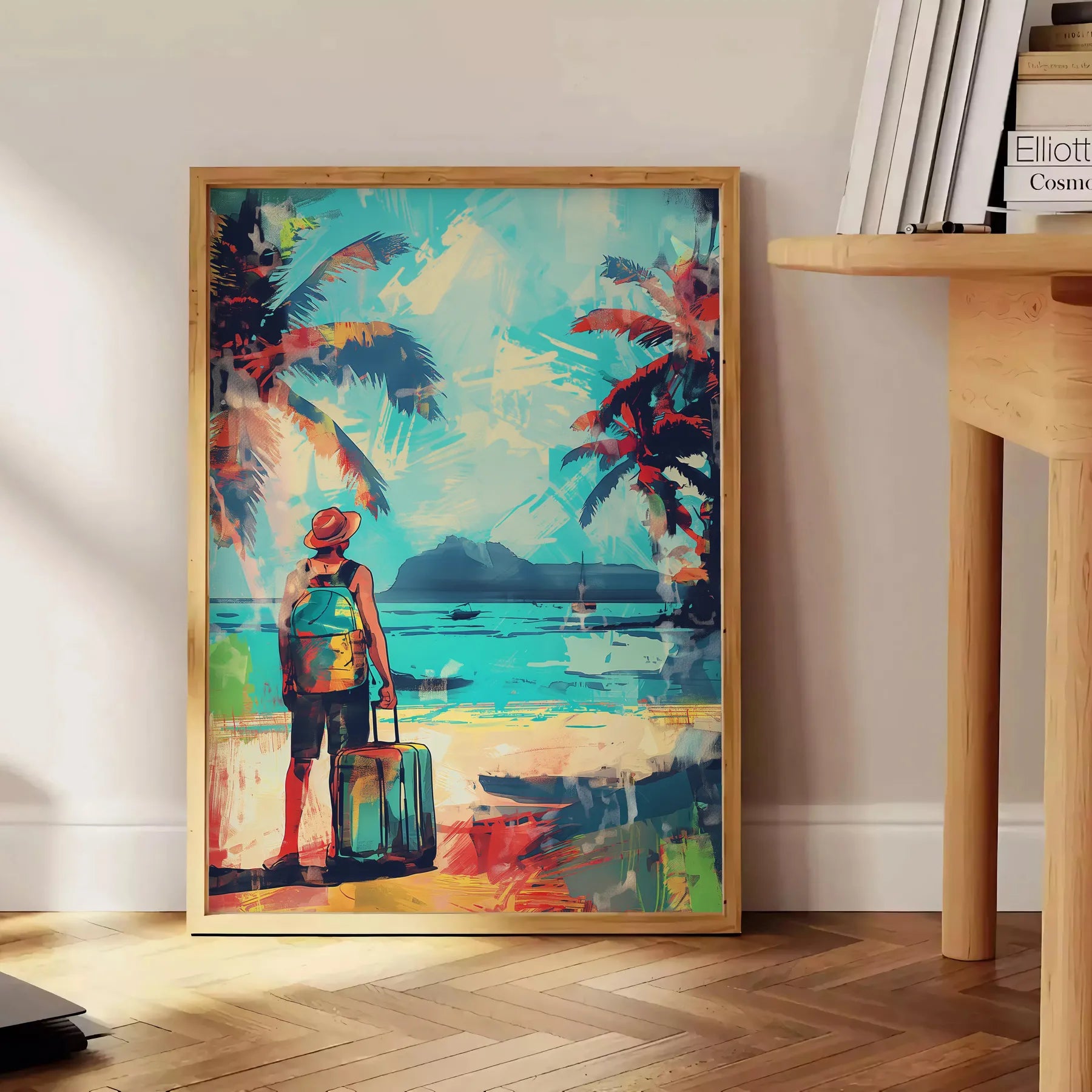 space vibrant Pop Art poster dynamic green blue hues wall unique gift print splash creativity room various sizes A4 cm A0