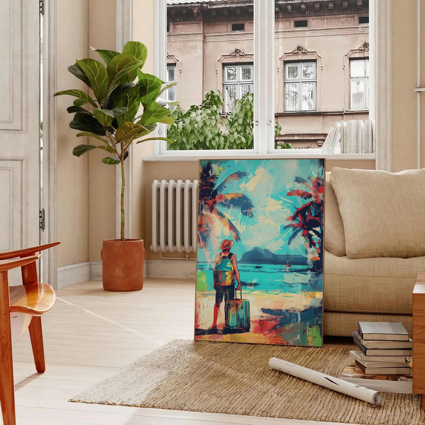 space vibrant Pop Art poster dynamic green blue hues wall unique gift print splash creativity room various sizes A4 cm A0