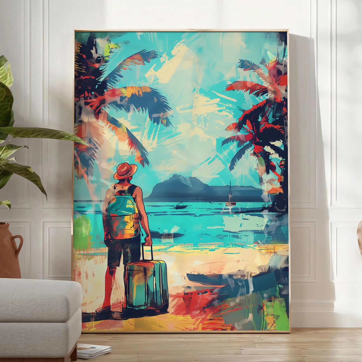 space vibrant Pop Art poster dynamic green blue hues wall unique gift print splash creativity room various sizes A4 cm A0