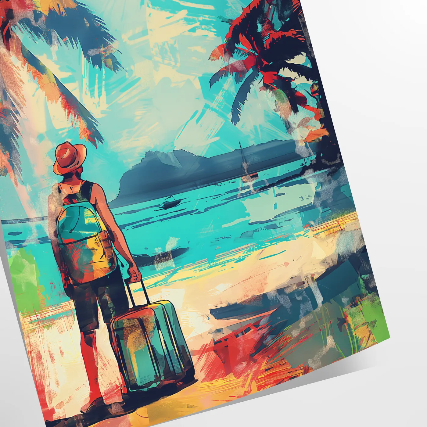 space vibrant Pop Art poster dynamic green blue hues wall unique gift print splash creativity room various sizes A4 cm A0