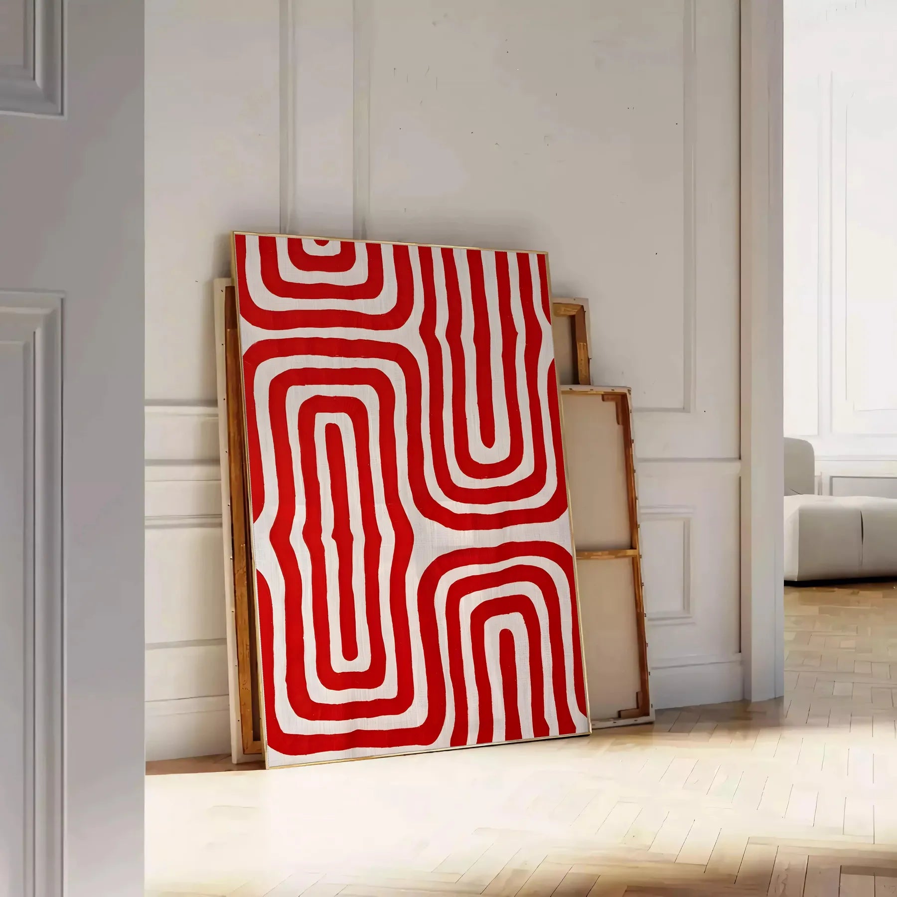 space vibrant popular art poster bold orange red tones wall enthusiasts unique gift idea multiple sizes A4 cm A0 room striking artwork print