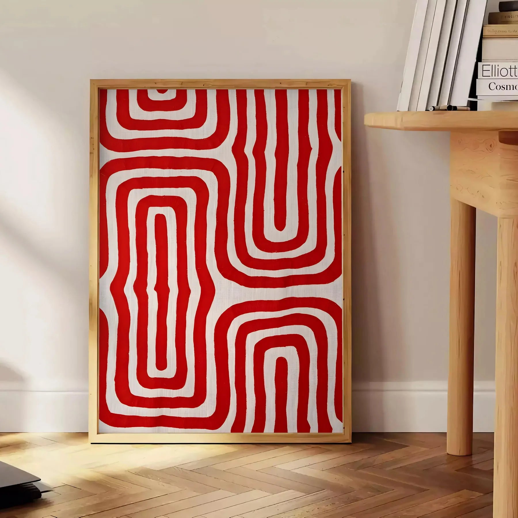 space vibrant popular art poster bold orange red tones wall enthusiasts unique gift idea multiple sizes A4 cm A0 room striking artwork print