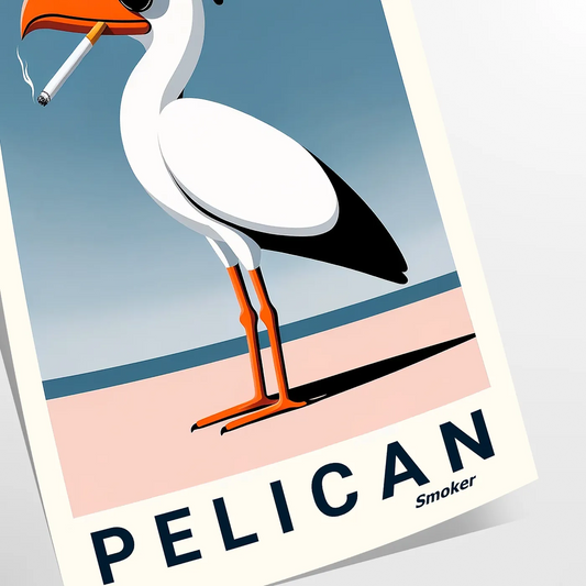 space vibrant pelican poster stunning shades orange white wall art thoughtful gift unique addition collection unframed options artwork decor