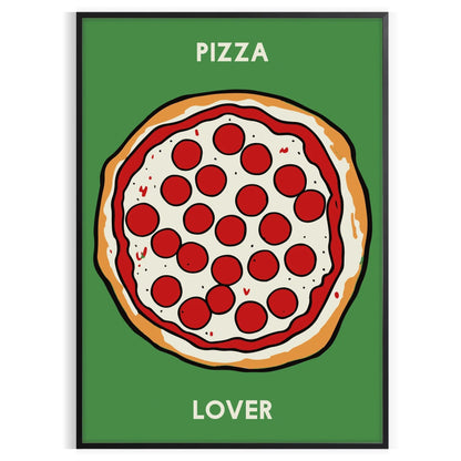 kitchen décor vibrant Pizza Poster eye black green design perfect food enthusiasts wall art unique gift artwork savory touch space framed frameless versions