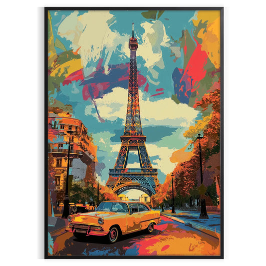 space vibrant pop art poster bold green yellow hues retro flair decor wall print excellent gift lovers various sizes A4 cm A0